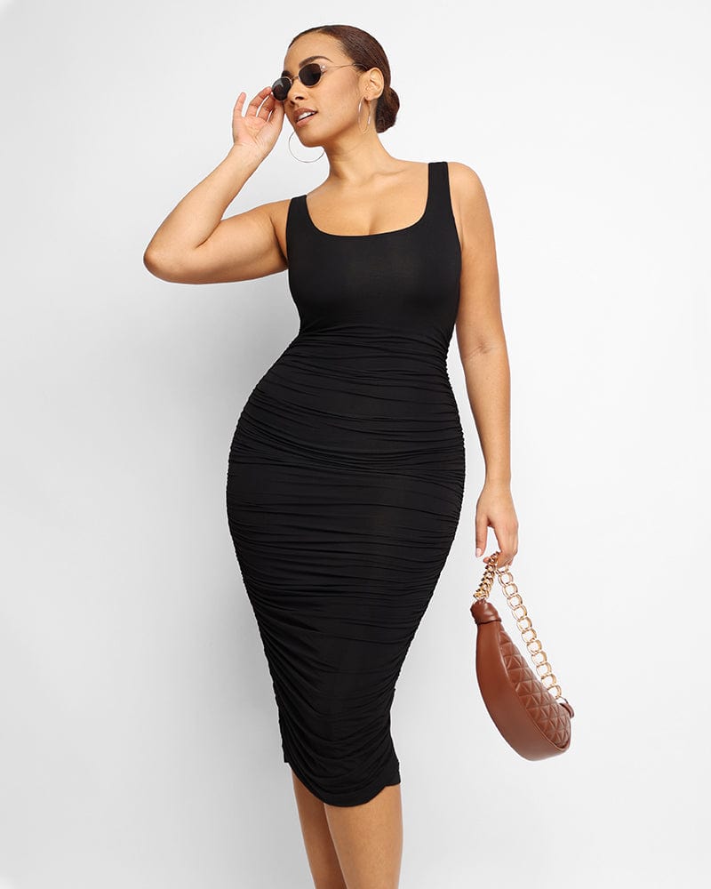 Prettylittlething Womens Bodycon Dress US 6 Black Ruched Mesh Bardot Long  Sleeve | eBay